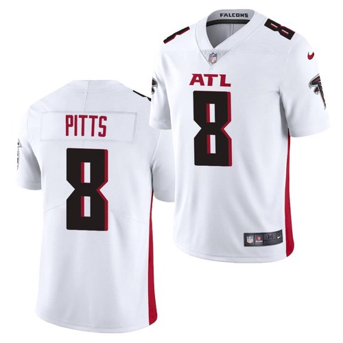 Men's Atlanta Falcons #8 Kyle Pitts 2021 NFL Draft White Vapor Untouchable Limited Stitched Jersey